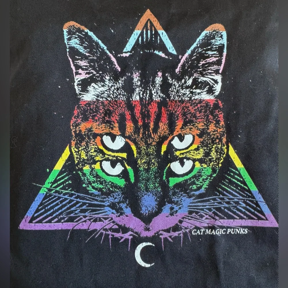 : Cat Magic Punks Pride Four Eyes‎ Organic Cotton Eco Tote 🌈✨